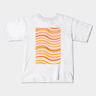 Retro Striped Abstract Pattern. Hippie trippy swirl 70s. Kids T-Shirt
